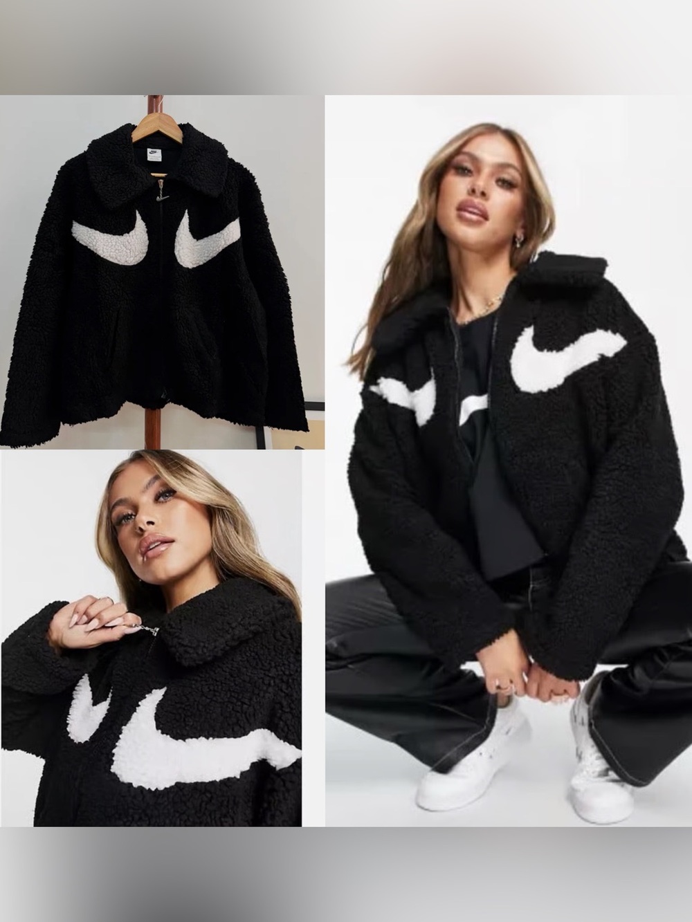 Nike Women's Sportswear Swoosh Sherpa Fleece Jacket S